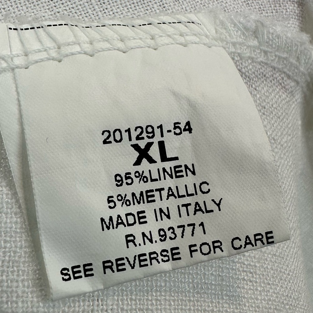 Vasna White Linen Maxi Dress Patch Pockets Sleeveless Women’s XL Made in Italy - Picture 5 of 9